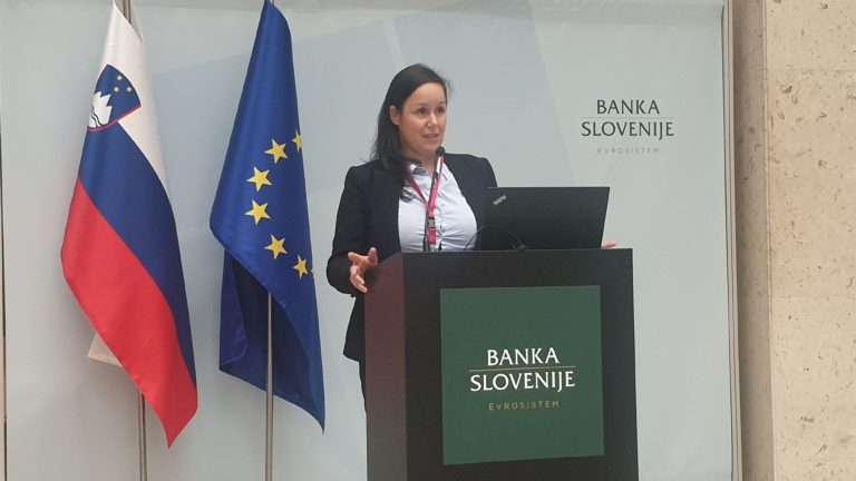 Barbara Fuerst na usposabljanju v Banki Slovenije. foto: Banka Slovenije.